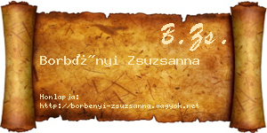 Borbényi Zsuzsanna névjegykártya