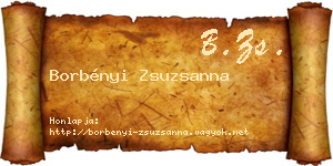 Borbényi Zsuzsanna névjegykártya