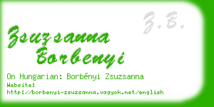 zsuzsanna borbenyi business card